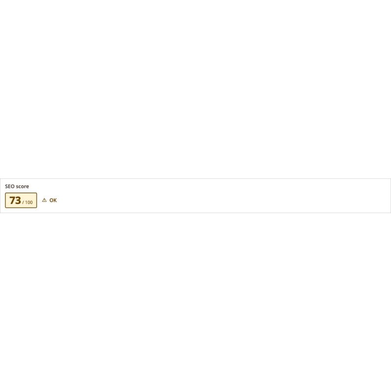 Live SEO score of 73 out of 100 in the OK band