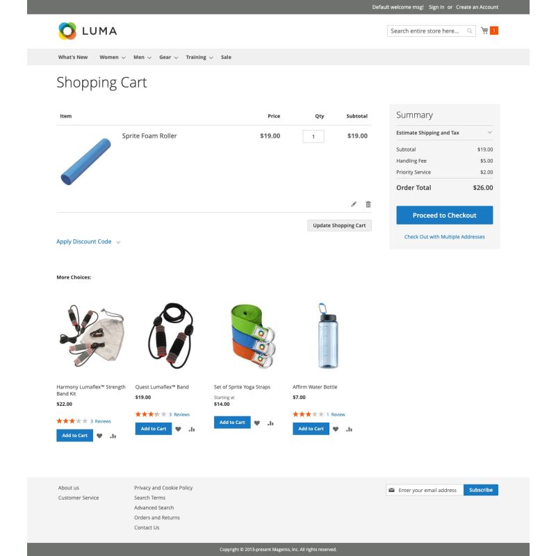 Cart totals with fee line items